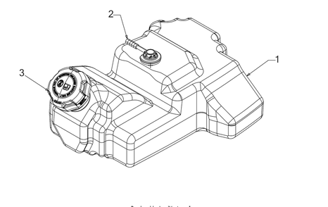Fuel Tank Diagram and Parts List for CC30H (13AC21JDA10)(2023) Cub Cadet Lawn Tractor Accessories